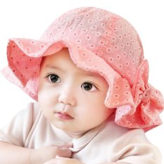 Sun Cap Musim Panas Outdoor Baby Girl Hats Sun Beach Bucket Hat (Pink)-Intl
