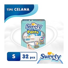 Sweety Silver Pants Popok Bayi dan Anak Unisex Diapers Tipe Celana Size S - 32 Pcs