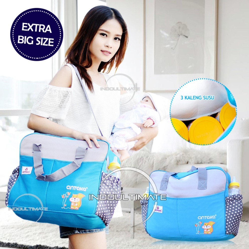 TAS BAYI BIG SiZE CINTAKA BY-04 BLUE / Tas Diapers / susu / perlengkapan bayi / Baby Diaper Bag