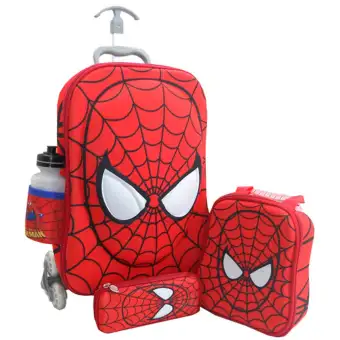 Tas Sekolah Anak Tk Sd Tas Troli Trolley 3 Dimensi Spiderman 3d 4 In 1 0086