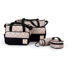 tas untuk bayi tas bayi buat jalan jalan tempat baju bayi model perlengkapan bayi importir perlengkapan bayi diaper bag tas bayi yang bagus tas bayi yang bagus peralatan bayi lazada model tas bayi unik diaper bag yang bagus Tas Bayi Hitam Polka 5 IN 1