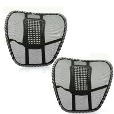 Teamtop 2 PCs Van Car Seat Home Chair Massage Back Lumbar SupportMesh Ventilate Cushion Pad