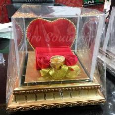 Tempat Mahar Perhiasan Pernikahan Cincin Kalung Love Kayu Murah Lucu