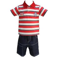 Homedepot Tom Pege Baju Kerah Anak Motor Oil Company dan Celana Jeans 6339BM