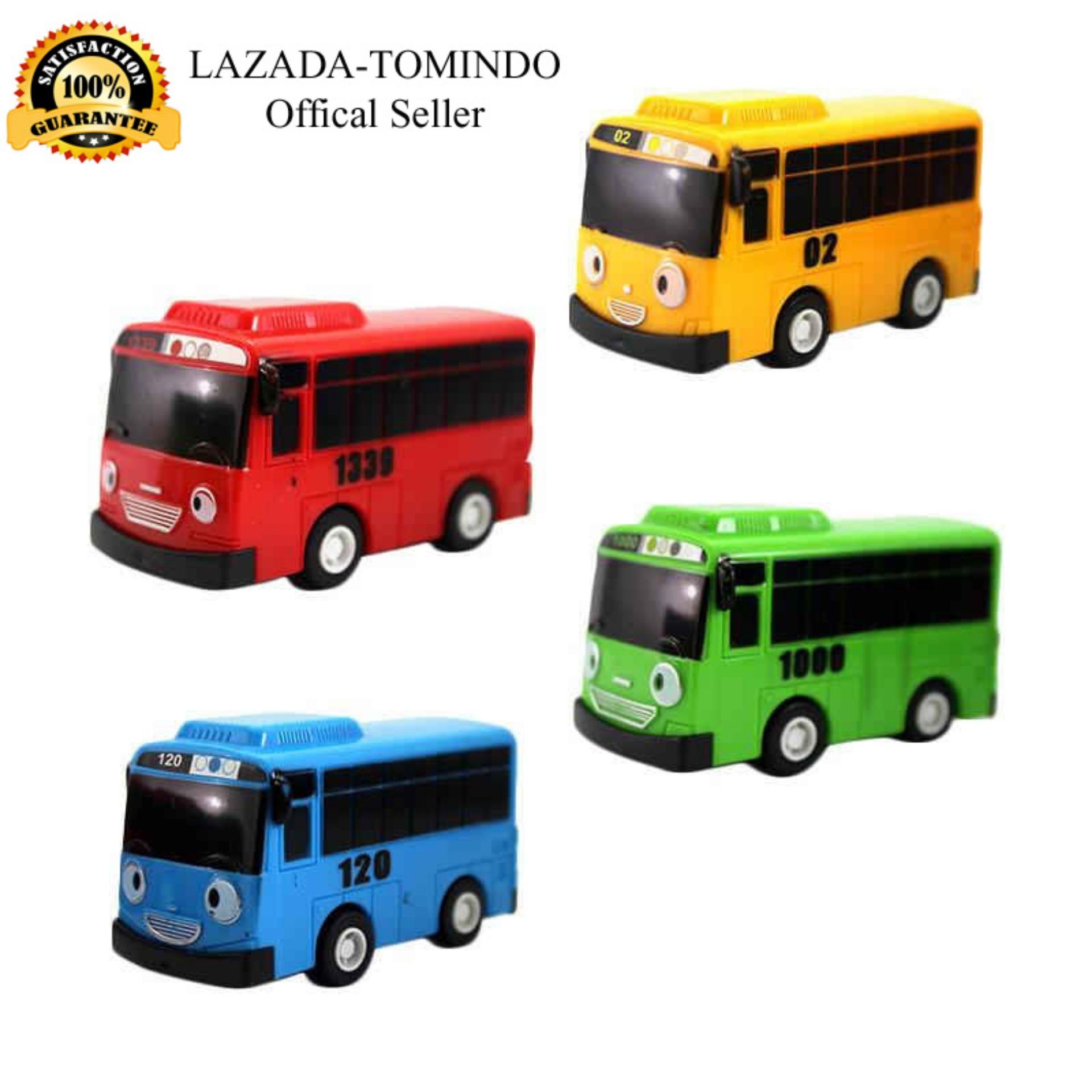 Tomindo Toys Tayo The Little Bus (1 dus is 4 pcs) - paking dus / Pull Back Car Play Set Mainan Anak Mobil Bis Karakter Tayo Rogi Lani Gani  - 9293 / 333-003