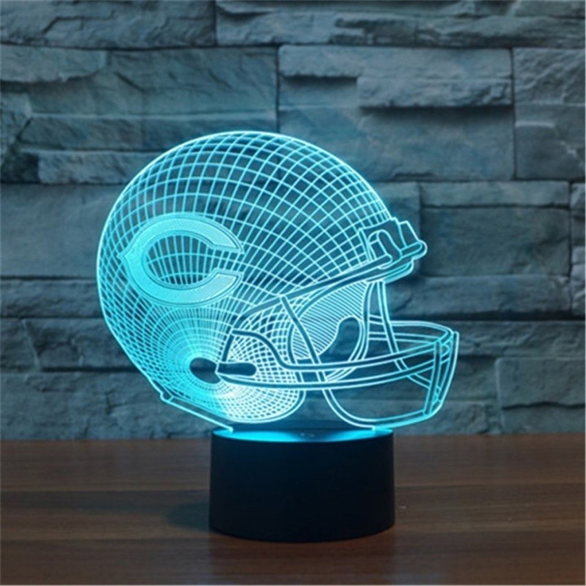 Sentuh RGB LED Meja Lampu Zaitun Bola Tutup C Helm ChildrenBedroom7Colors 3D Cahaya Malam Hari Kasih Sayang BirthdayGift-3D-TD223-1 Xiangyun JX606- internasional