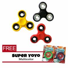 Toylogy Buy 1 Get 1 Free - Fidget Spinner Hand Toys / Spiner / Mainan Penghilang Kebiasaan Buruk Free Super Yoyo Multicolour