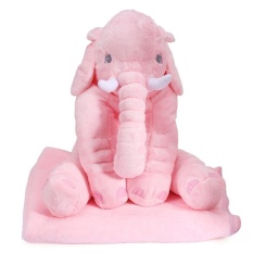Mainan Boneka Boneka Lucu Simulasi Giant Gajah Mewah Dolltoy Bantal dengan Hadiah Ulang Tahun Natal Selimut (Dangkal Merah Muda) -Internasional