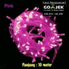 Tumblr Led Pink 10M Lampu Hias Dekor Natal Tanpa Colokan Sambung - Abb53e - Original Asli