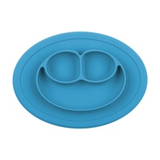 Berguna Anak Satu Kepingan Silikon Tatakan Piring Dish Food Tray Meja Alas untuk Bayi Balita Biru-Internasional