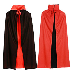 Cape DRACULA Vampir Jubah untuk Wanita, China Kostum Fancy Dress Halloween 120 Cm L Merah Hitam Reversibel