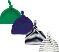 Venus888 Keren Baru Lahir Anak Laki-laki Nursery Beanie Hospital Topi Lembut Kapas Dapat Disesuaikan Rajut Simpul Topi (Sebuah-Bergaris + Padat) -Internasional