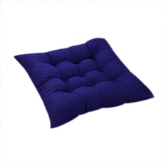 VORSTEK 11 Warna Solid Cotton Seat Bantalan Kursi Bantal Mat dengan Cord 40*40 Cm untuk Patio Rumah Mobil Sofa Kantor Tatami-Biru-Intl
