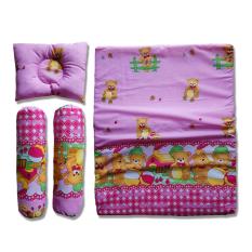 Vuvida Ceria bantal guling kasur set random motif - Pink - baby gift set