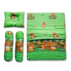 Vuvida Ceria bantal guling kasur set 4 in 1 random motif - Hijau - baby gift set