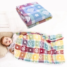 Wanying Baby Cotton Muslin Swaddle Selimut Snuggle Multi-use Di Nursery Kereta Bayi, Tempat Tidur Bayi untuk Balita, Gajah-Internasional