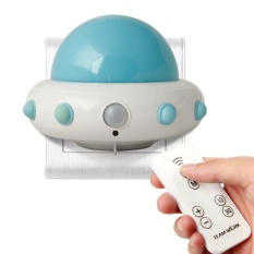 Weishi Anak-anak Cahaya Malam Kecil dengan Timer Plug In Wall Night LampFor Anak-anak. Remote Control untuk 3 Mode Pencahayaan. 5 Gelar Terang. Waktu 10/30 Min (Biru)-Intl