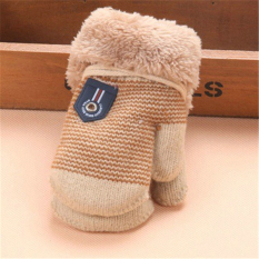 Winter Baby Boys Girls Cute Sarung Tangan Baru Lahir 6 Bulan Bayi Cotton Kids Jari Penuh Mittens Daun Hangat Tali Anak Solid Sarung Tangan Serat Akrilik Rajutan Sarung Tangan Hangat untuk 6 Bulan-3 Tahun Bayi-Intl