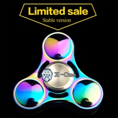 X-One Fidget Hand Spinner Premium Rainbow Chrome 3 Bullet 2,5 inch Anti-Stress Toy Adhd Autism Therapy Exclusive Case Bundle