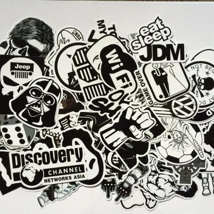 Yika 60 Pcs Stiker Bom Decal Rol Vinil Untuk Mobil Skate Tas