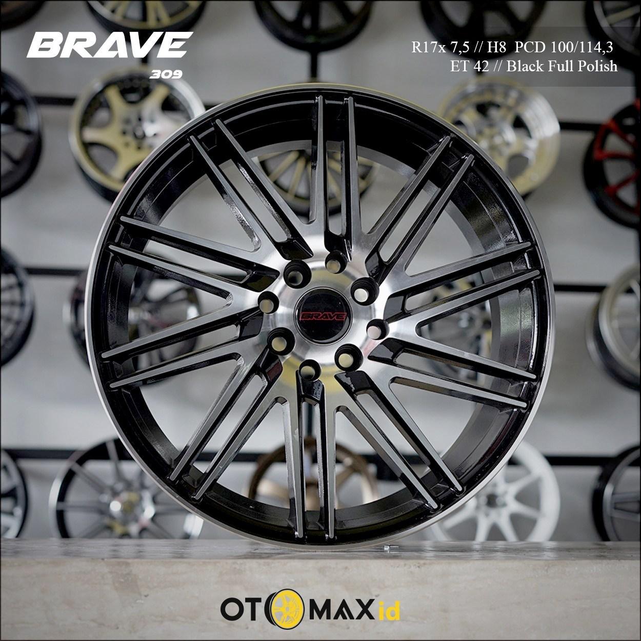 Velg Mobil Brave 309 Ring17 Black Full Polish