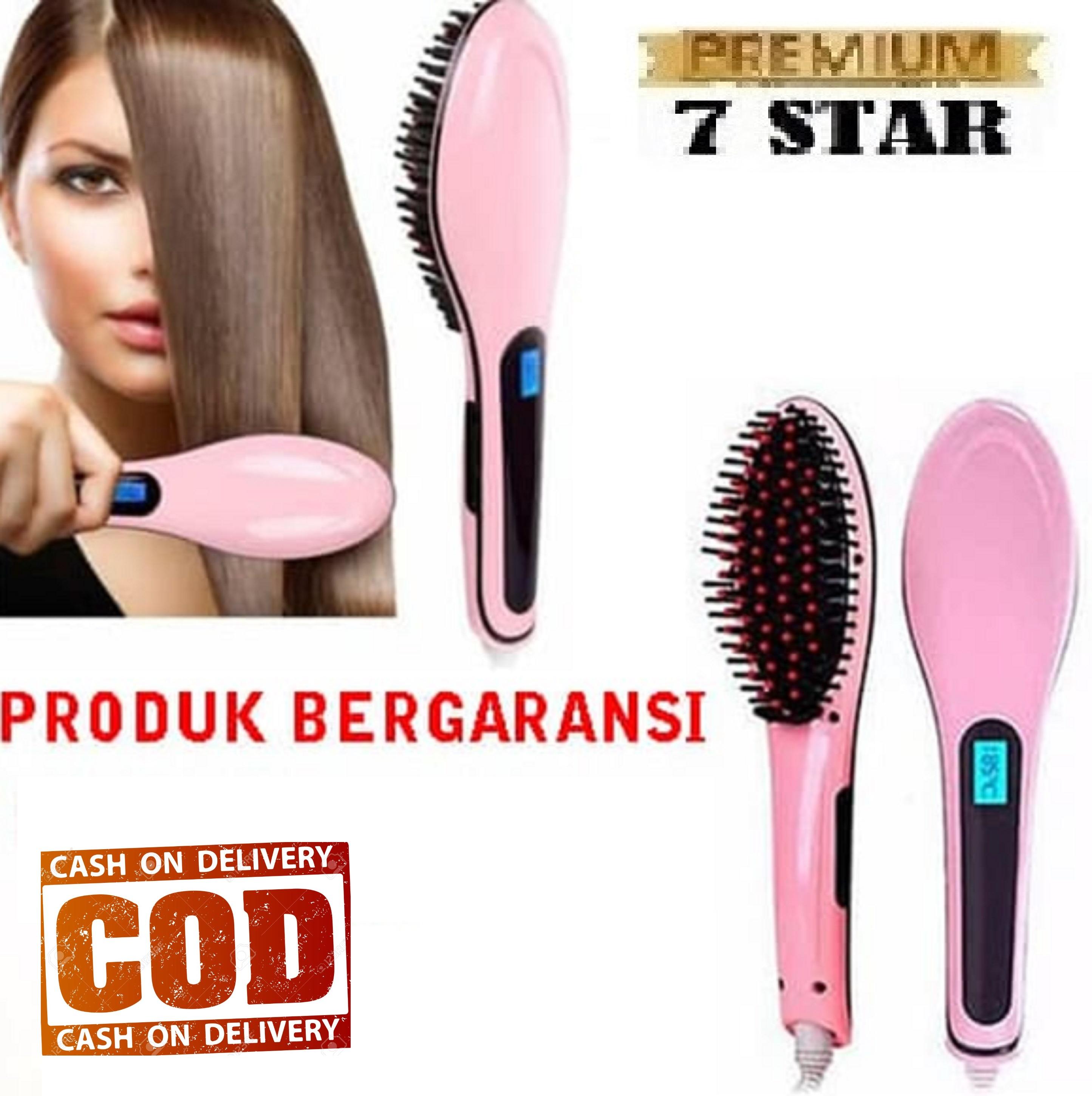 Fast Hair Straightener 7STAR - Catok Sisir Pelurus Rambut HQT-906 / Pink