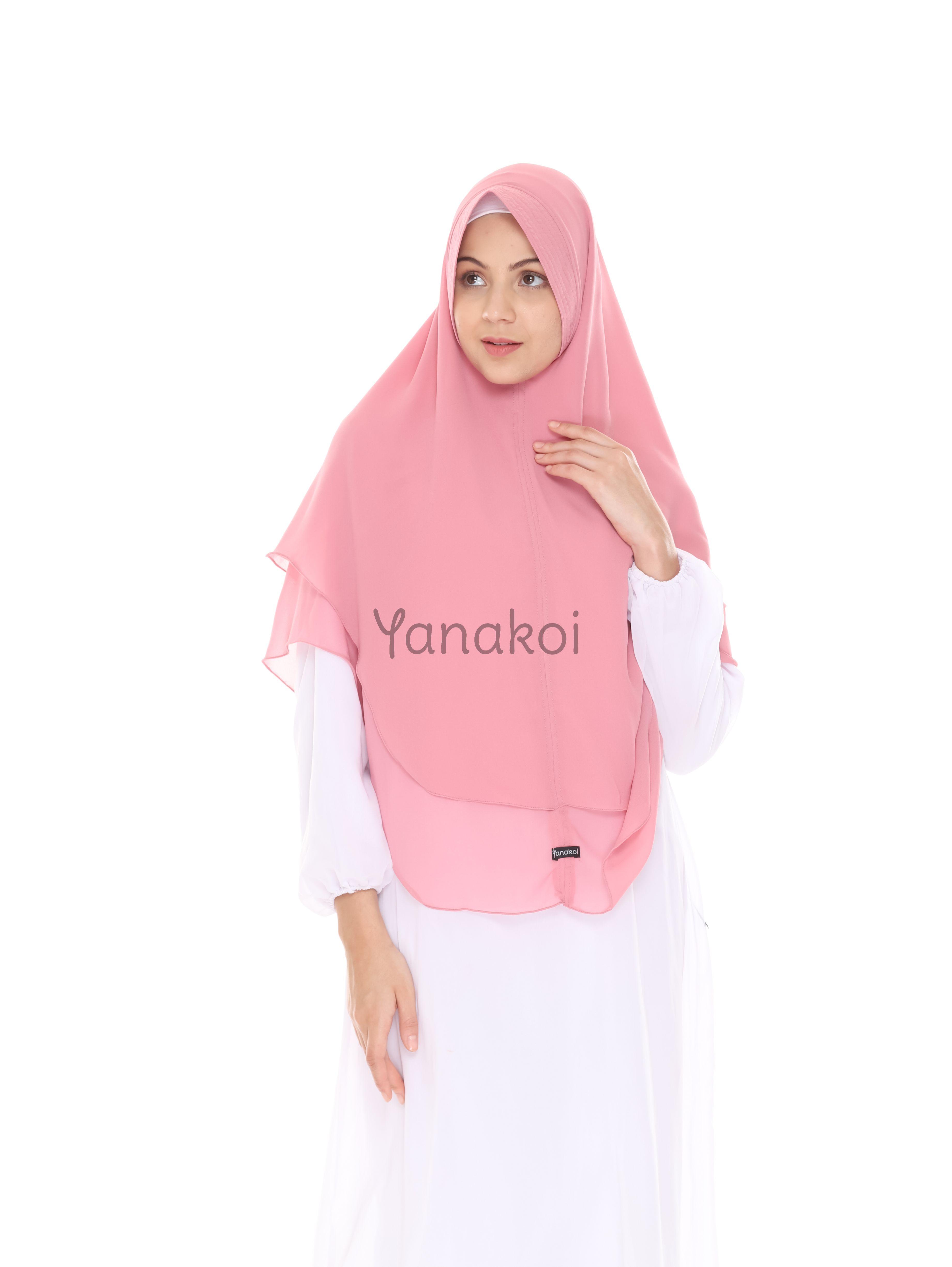 Yanakoi Hijab - Jilbab Khimar Amanda Warna Pink Dusty