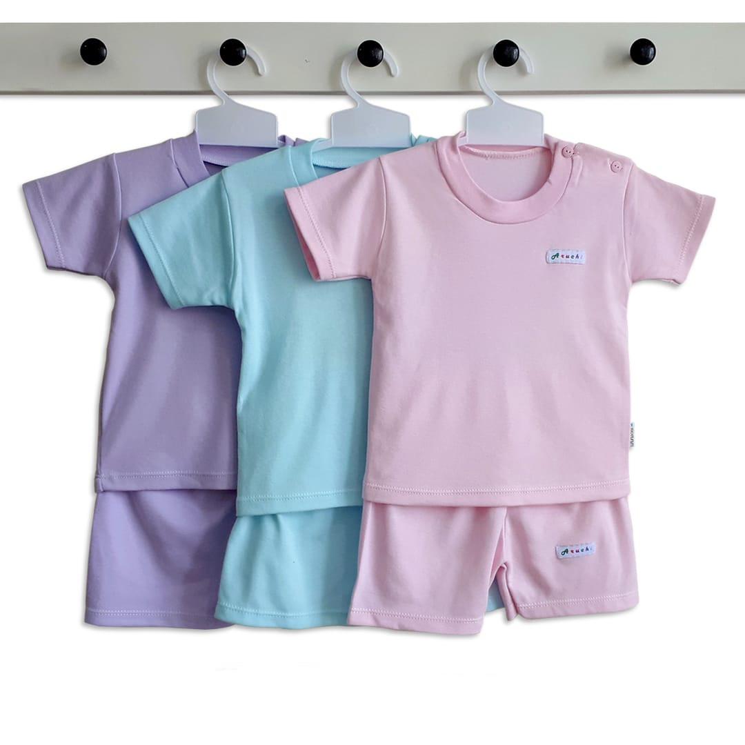 Aruchi Stelan Baju Pendek Celana Pop Train New Born Per 