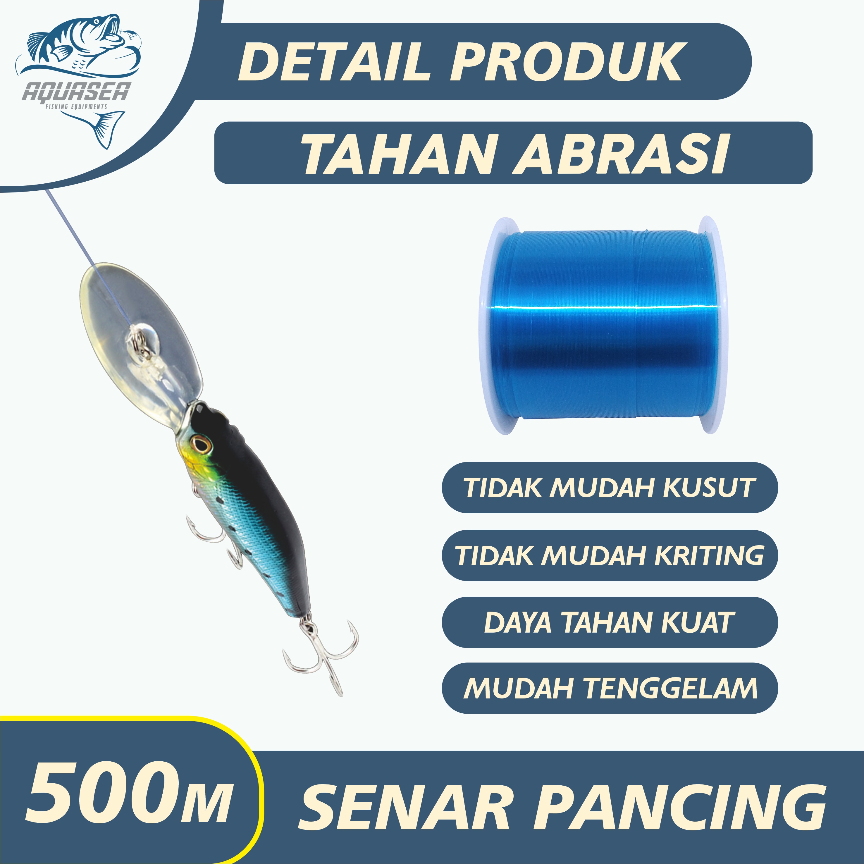 Jual AQUASEA Tali Pancing Sunline Senar Pancing 100m Super Natural Sunline  Nilon Daya Tarik 3,8 Kg - 21,5 Kg