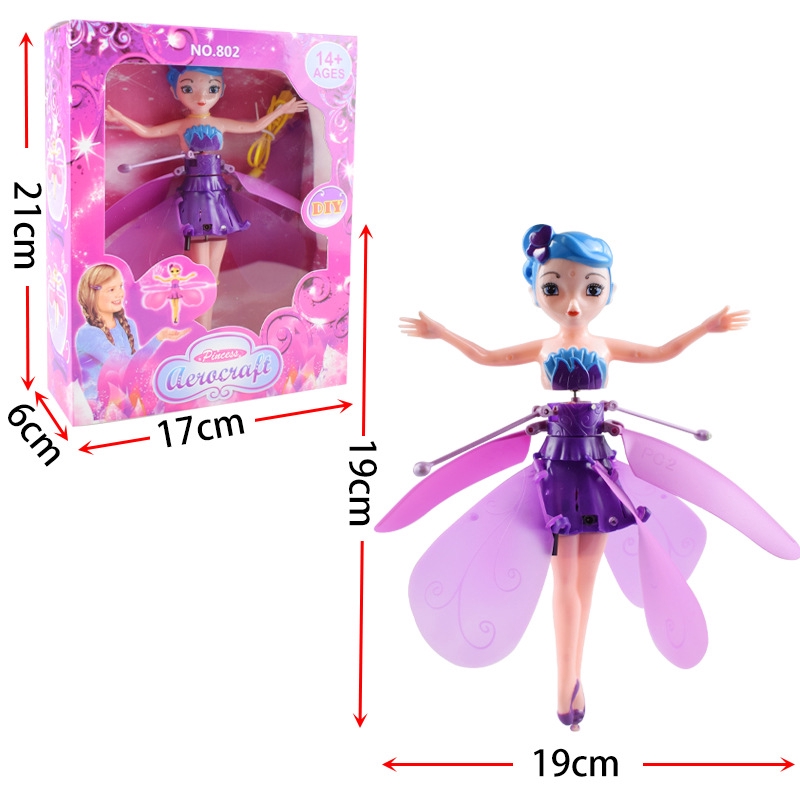 Mainan Peri Barbie frozen lucu Terbang Sensor Mainan