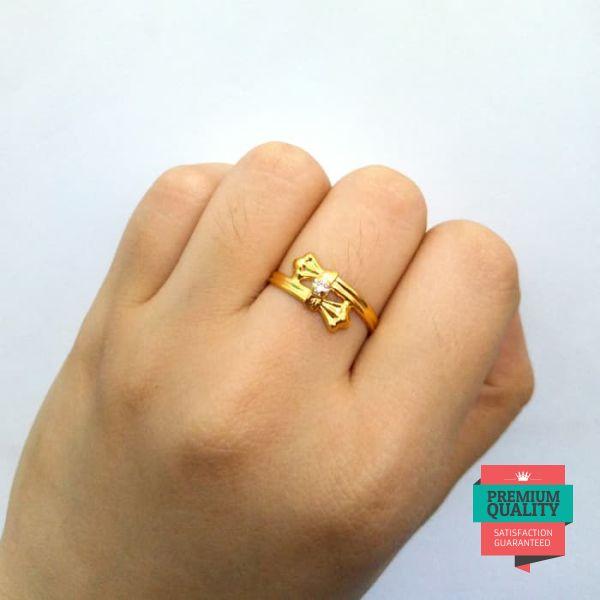 Grosir cincin wanita model silang elegant emas asli Keren | Lazada Indonesia