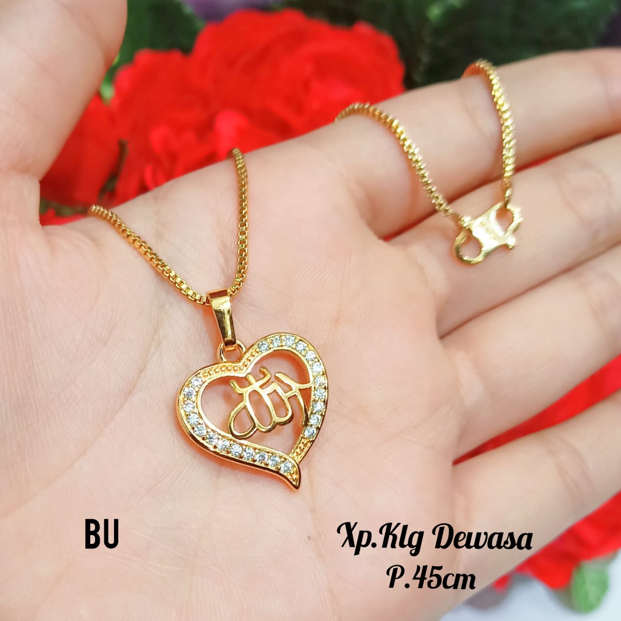 Kalung TITANIUM Dewasa Bentuk love 