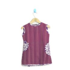 MenthikBatik Dress Sleeveless Tenun Lurik Purple