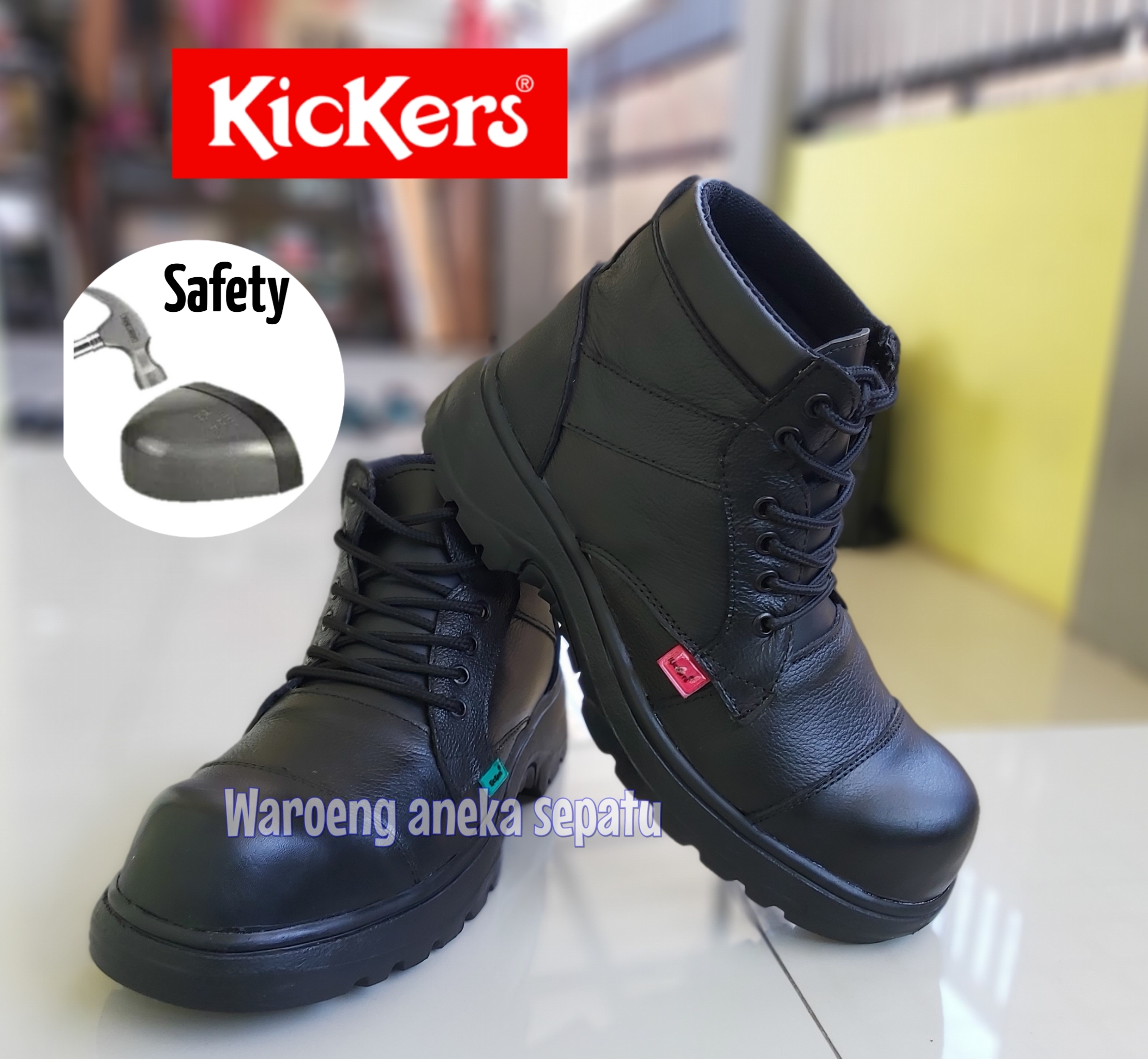 Sepatu Boots Pdl Kickers Kulit Sepatu Safety Ujung Besi Casual Boots Kerja Kantor Pdl Pdh Kerja