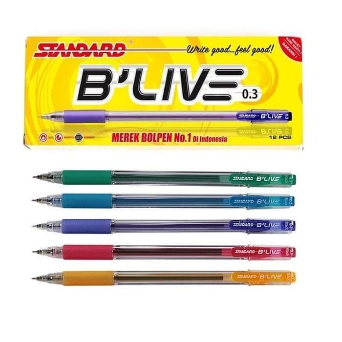 TINTA BIRU - Pulpen Standard B'Live 0.3 Mm Standard Pen BLIVE Harga ...