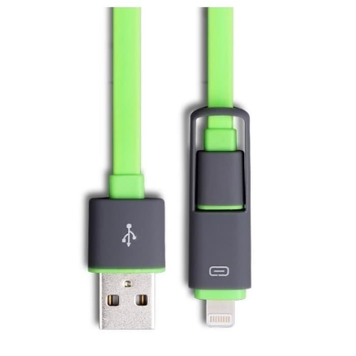 Micro USB to Lightning Cable Dual Kabel Data 2 in 1 fo iPhone OMUA4MGR