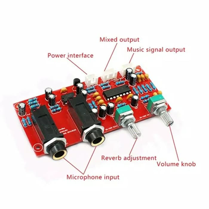 kit reverb audio kit pre amp mic pre amplifier mic echo efek Lazada