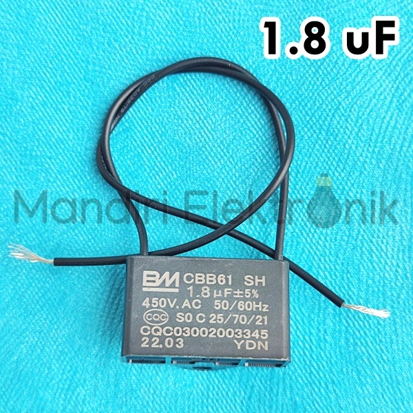 Kapasitor Kipas Angin Kotak 1.8 mikro Capasitor Fan Cosmos 1,8 uf