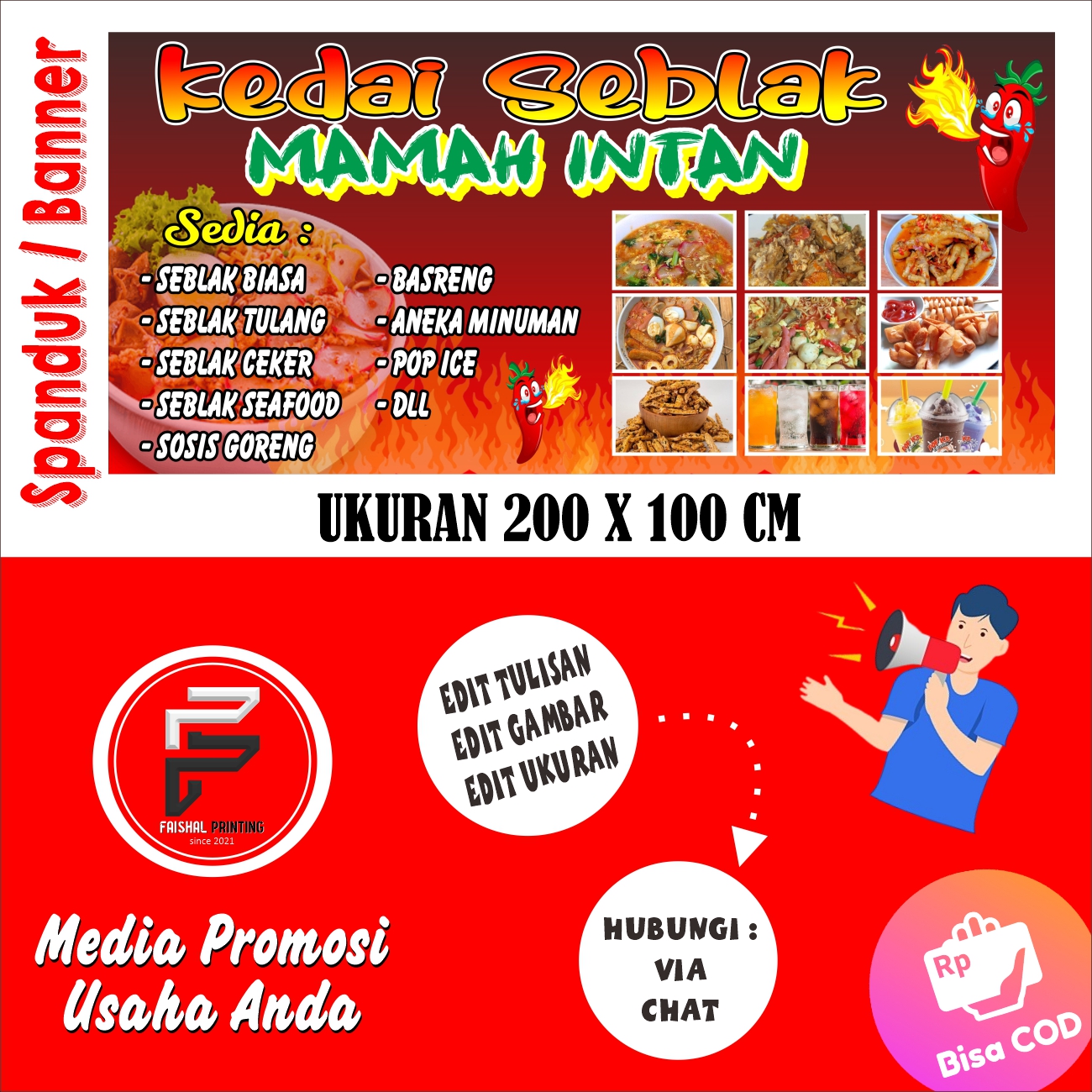 Spanduk Banner Kedai Seblak / Banner Jajanan Seblak / spanduk warung ...