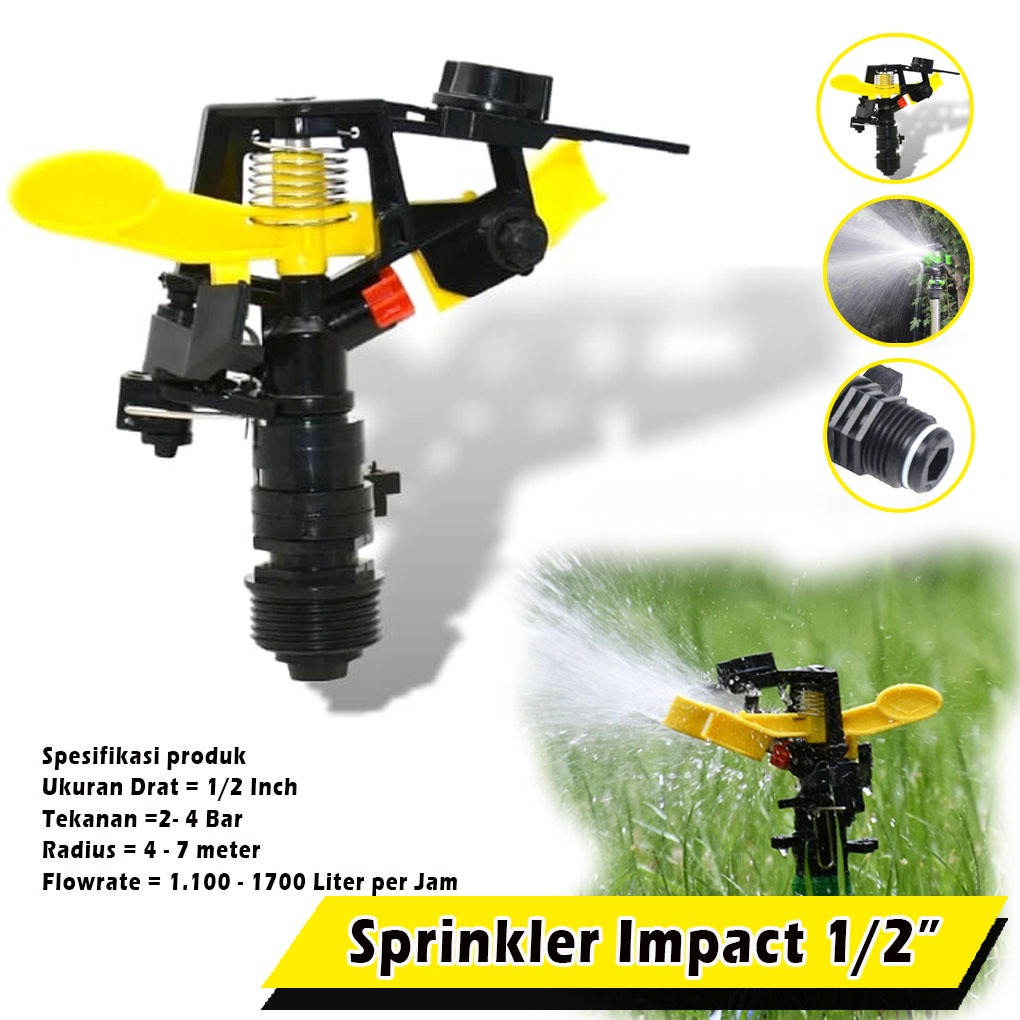 TUKUO Head Sprinkler Impact Drat 1/2 Inch - Sprinkler Taman ...