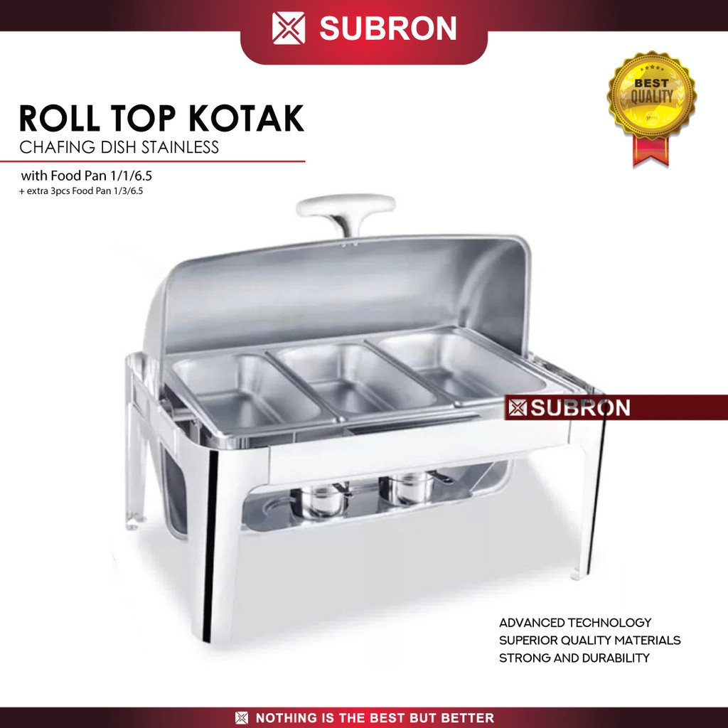 SUBRON Roll Top 9L Chafer Chafing Dish Stainless Wadah Saji Prasmanan ...