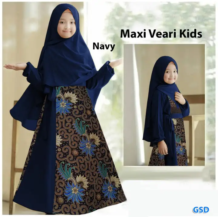 Maxi Veari Maxi Dress Hijab Anak Cewek Baju Gamis Syari Anak Perempuan Baju Muslim Anak Perempuan Murah Lazada Indonesia