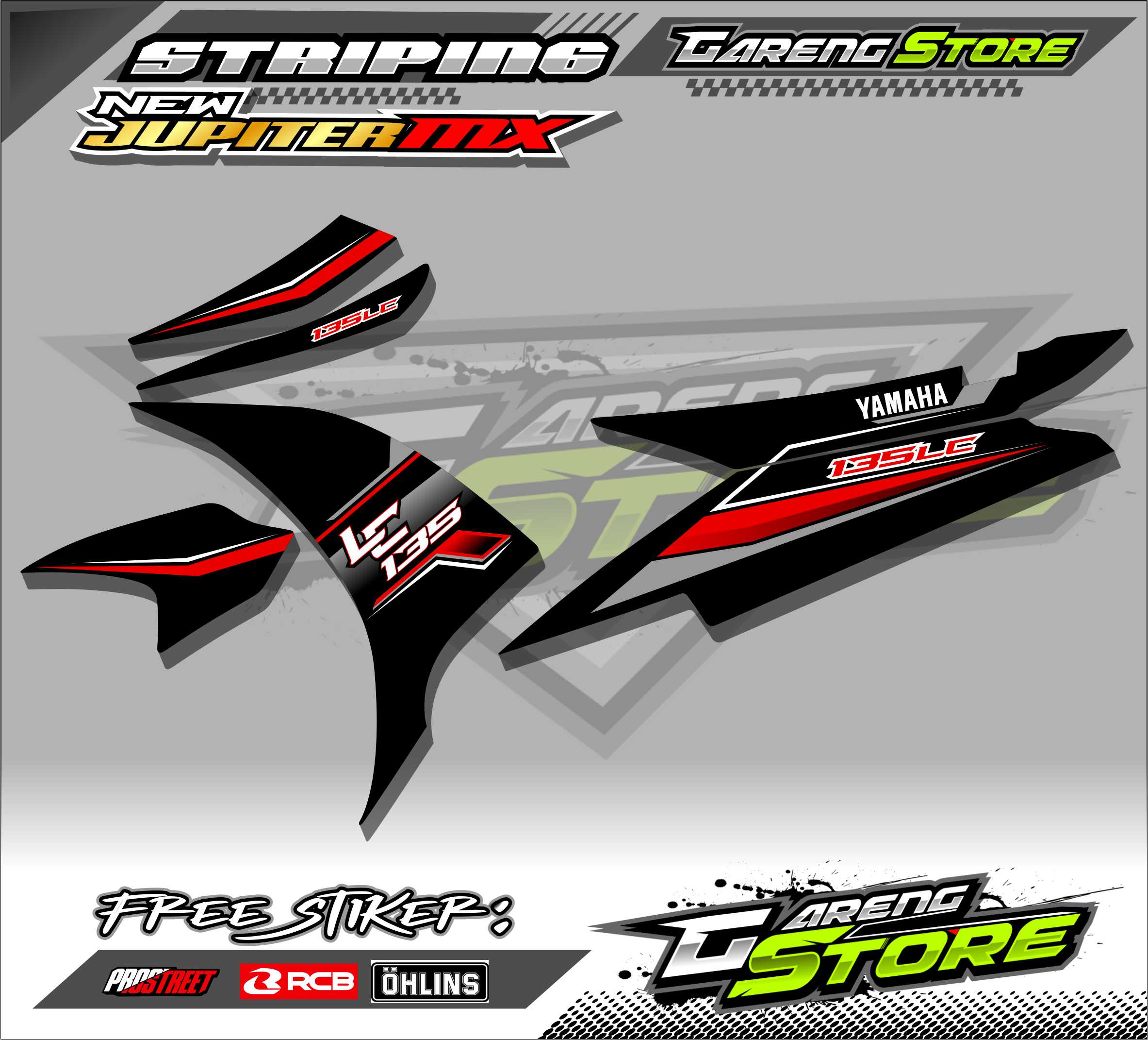 Striping Variasi Yamaha New Jupiter Mx Lc Sticker List Variasi