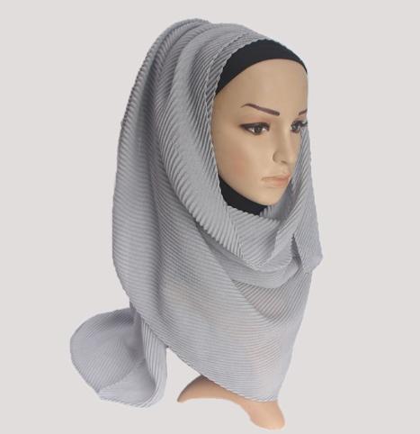 Pleated Hijab MS38 Impor Jilbab Plisket Pashmina Muslim / Shawl Katun Modis Cutton Crinkle Scarf