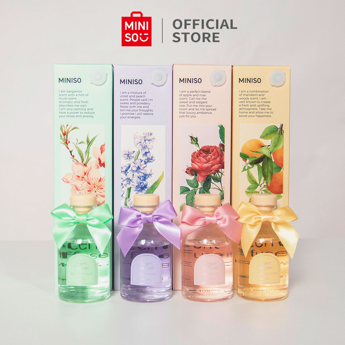 MINISO Diffuser Aromatherapy Reed Diffuser Kapur Parfum Ruangan