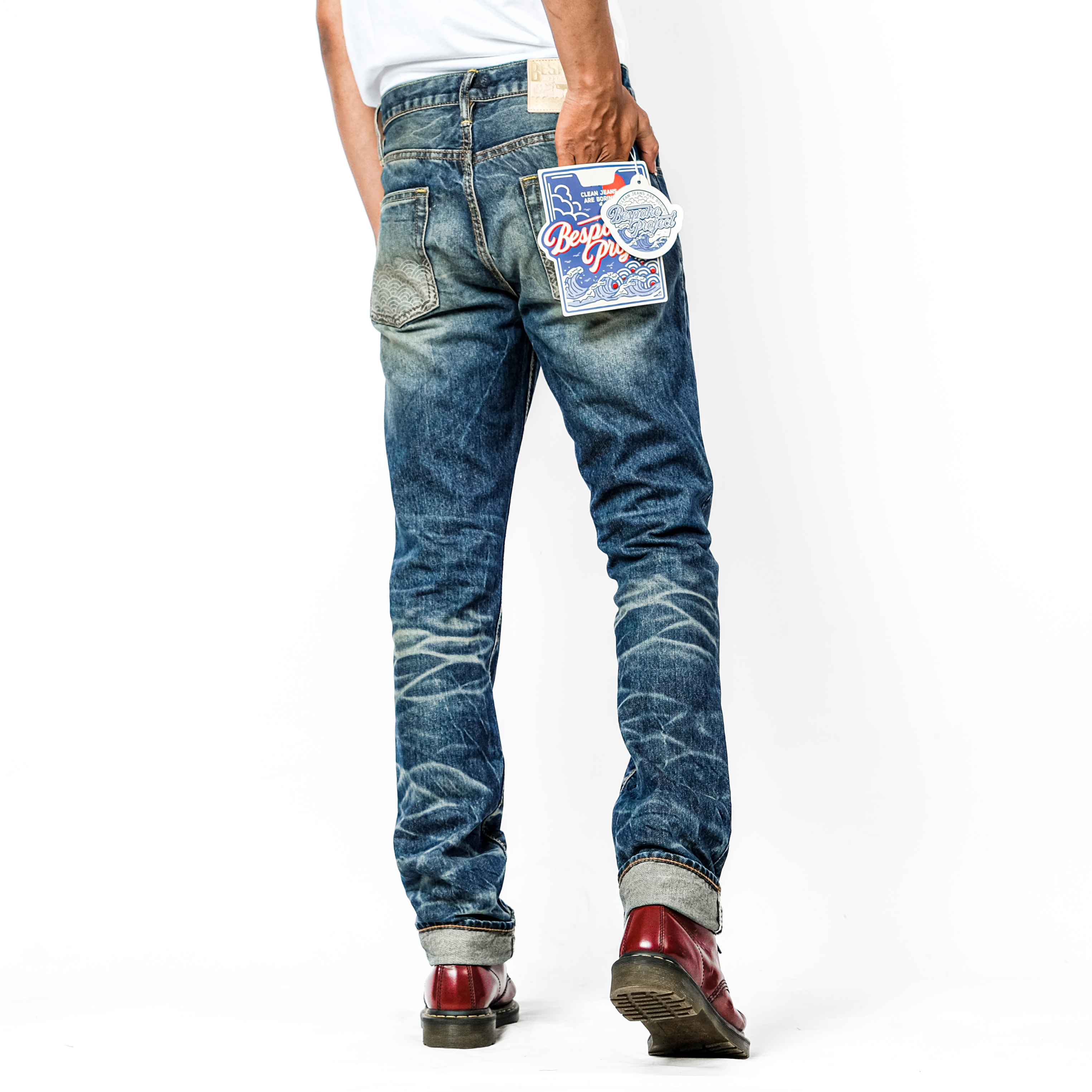 Bespoke project Hipnos Jeans Skinny Hip-Hop Jeans Medium Wash Slim