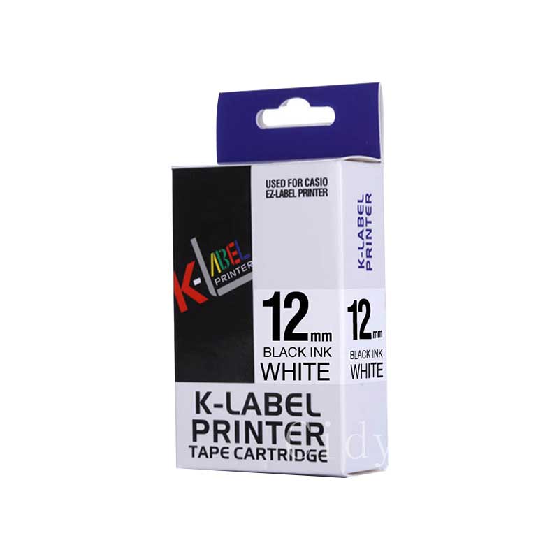 12mm EZ Label Tape Casio Cartridge Label Printer Compatible XR12WE XR12YW