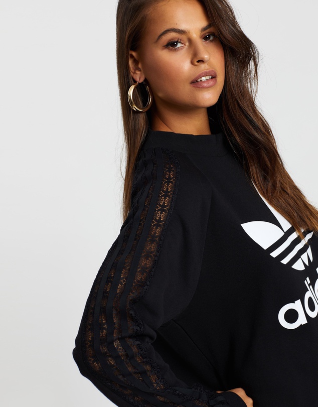 Adidas bellista trefoil lace hot sale sweatshirt