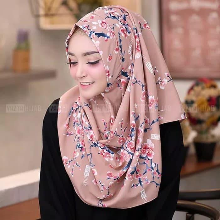 PROMO jilbab kerudung pashmina instan pastan sala motif bunga sakura asli TERBARU