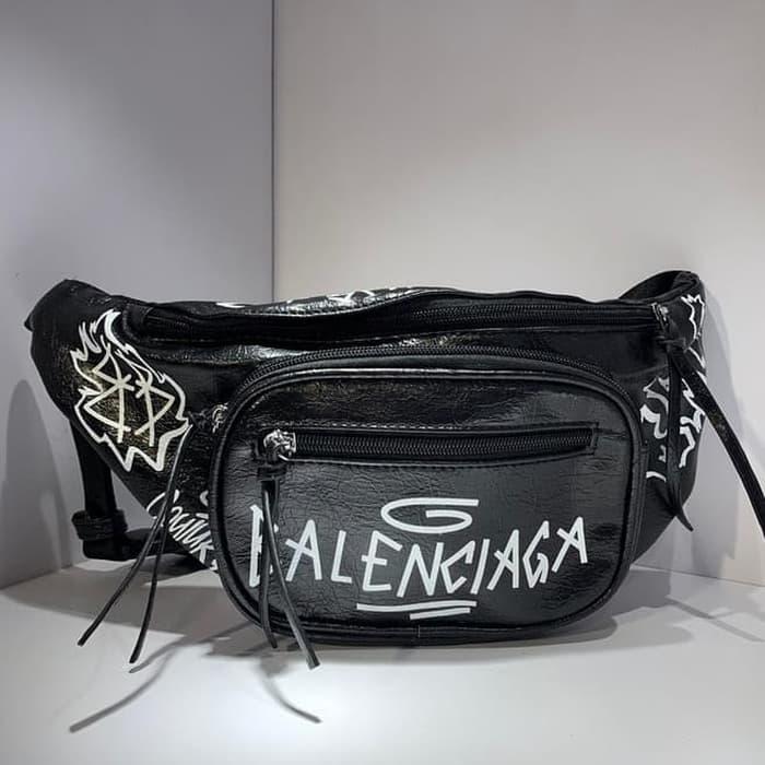 balenciaga graffiti waist bag